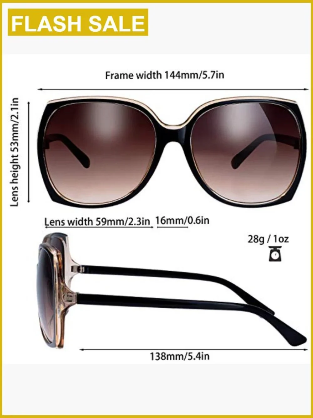Oversized Square Cat Eye Hybrid Butterfly Fashion Sunglasses